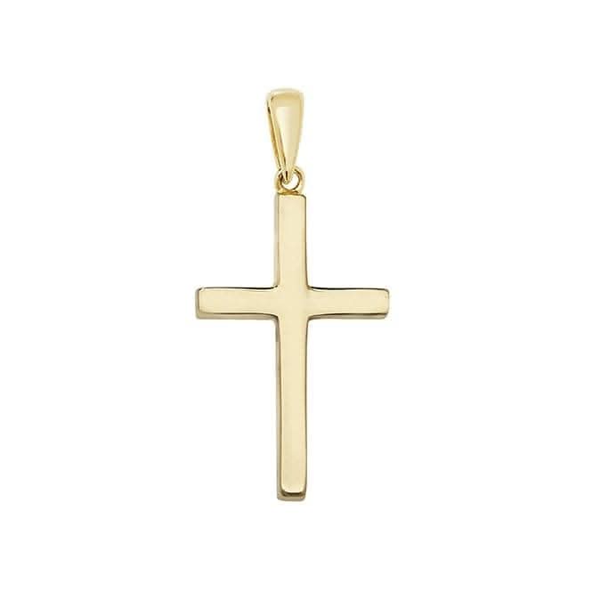 9ct Yellow Gold Plain Solid Cross Pendant PN1039