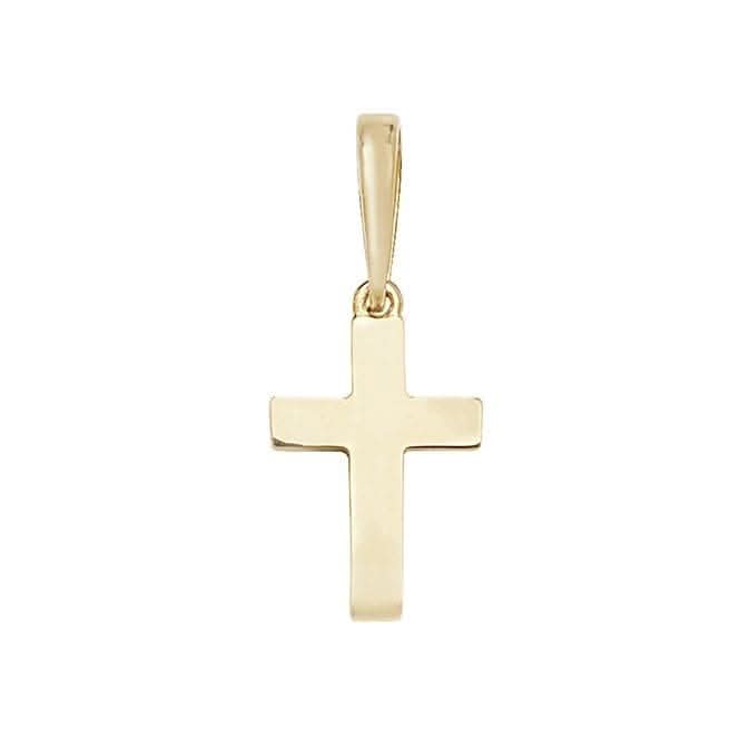 9ct Yellow Gold Plain Solid Cross Pendant PN1040