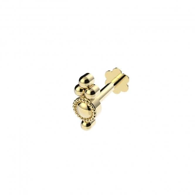 9ct Yellow Gold Plain Stud Cartilage Labret ES2048