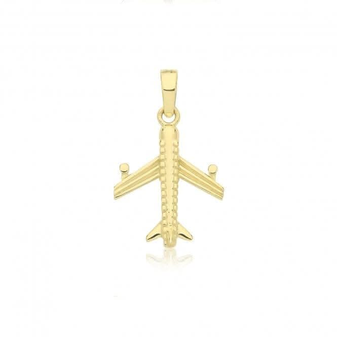 9ct Yellow Gold Plane Pendant PN1316