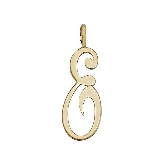 9ct Yellow Gold Polished Script Initial Pendant PN528/E