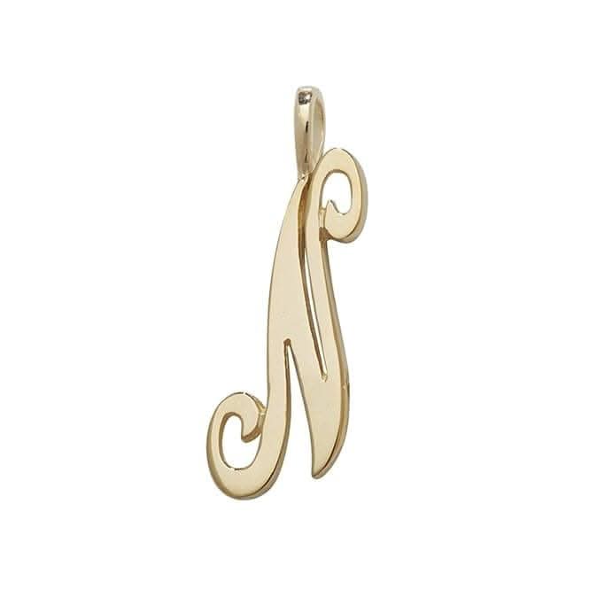 9ct Yellow Gold Polished Script Initial Pendant PN528/N