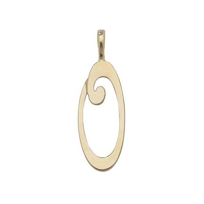 9ct Yellow Gold Polished Script Initial Pendant PN528/O