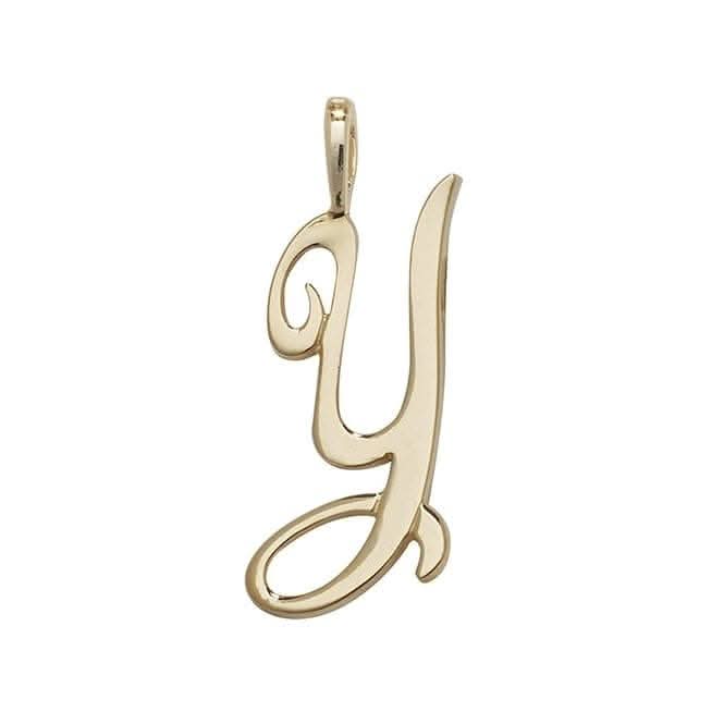 9ct Yellow Gold Polished Script Initial Pendant PN528/Y