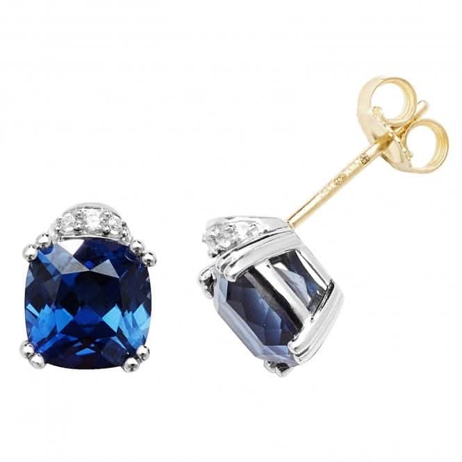 9ct Yellow Gold Rh Plated Stud Earrings ES1201S