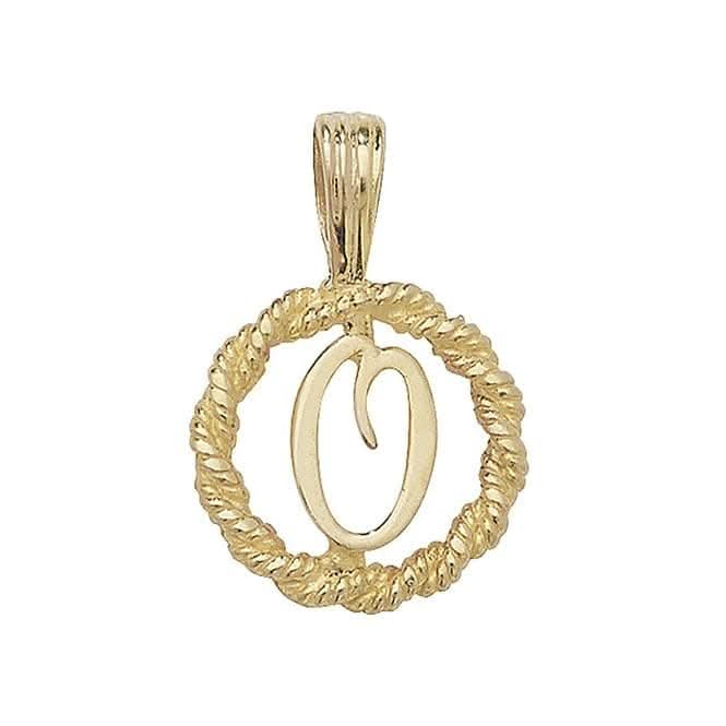 9ct Yellow Gold Rope Initial Pendant PN525/O