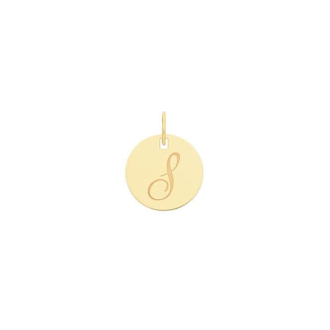 9ct Yellow Gold Round Initial Pendant PN923/S