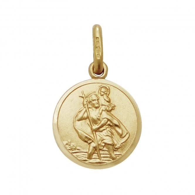 9ct Yellow Gold Round St Christopher Pendant PN143
