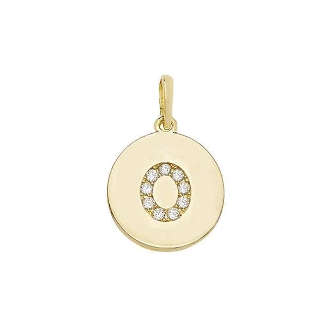 9ct Yellow Gold Round Zirconia Initial Pendant PN610/O