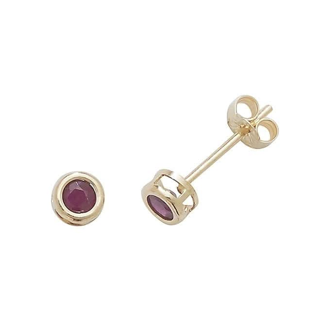 9ct Yellow Gold Ruby Stud Earrings ES425RB