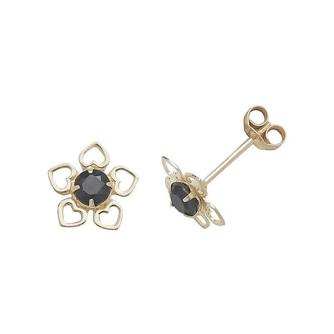 9ct Yellow Gold Sapphire Stud Earrings ES424BS