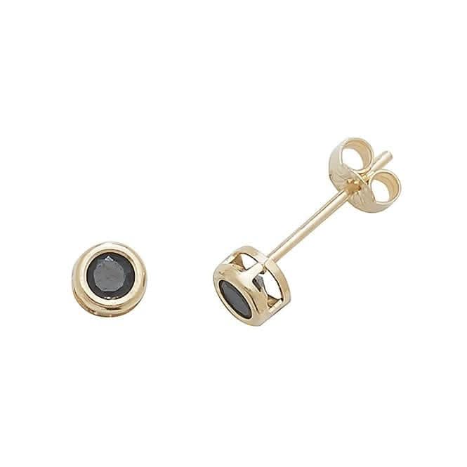 9ct Yellow Gold Sapphire Stud Earrings ES425BS