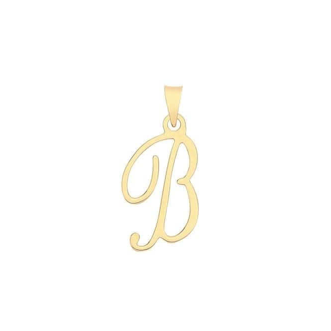 9ct Yellow Gold Script Initial Pendant PN1220/B