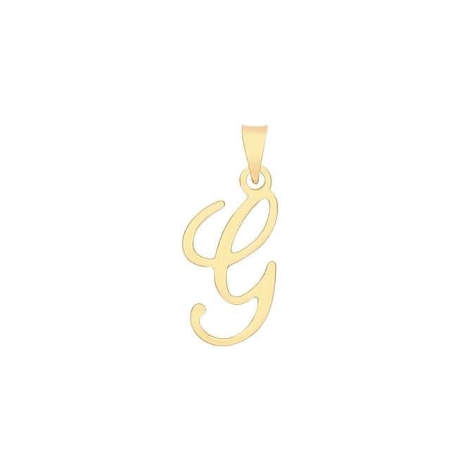 9ct Yellow Gold Script Initial Pendant PN1220/G