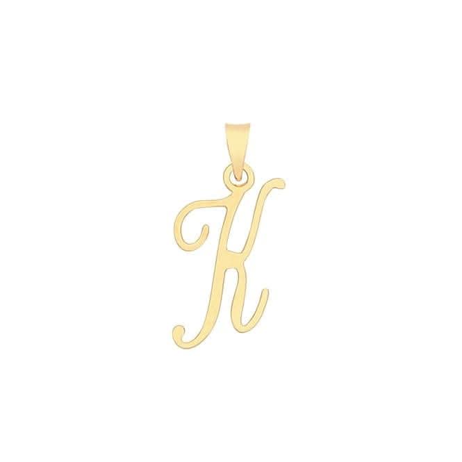 9ct Yellow Gold Script Initial Pendant PN1220/K