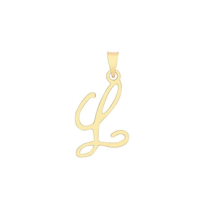 9ct Yellow Gold Script Initial Pendant PN1220/L