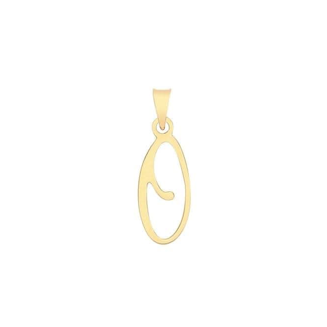 9ct Yellow Gold Script Initial Pendant PN1220/O