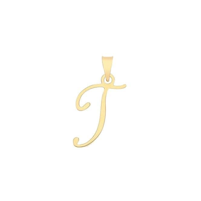 9ct Yellow Gold Script Initial Pendant PN1220/T
