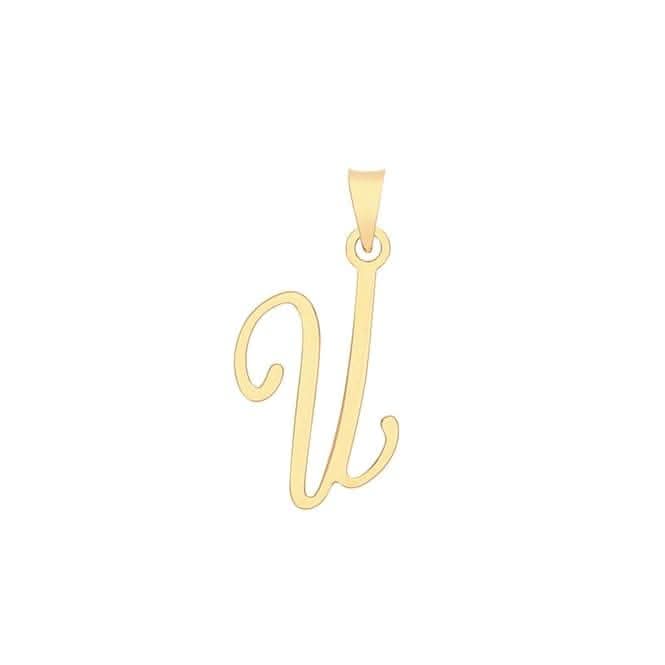 9ct Yellow Gold Script Initial Pendant PN1220/U