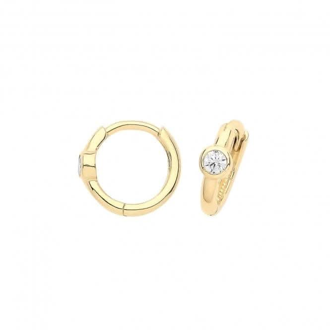 9ct Yellow Gold Single Zirconia Clickers ES1687