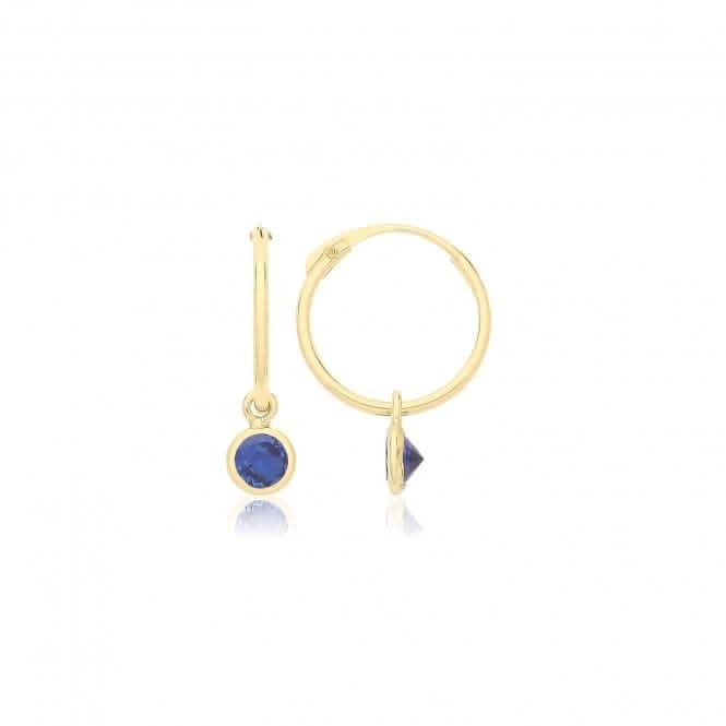 9ct Yellow Gold Sleepers With Hanging Coloured Zirconia ES754S
