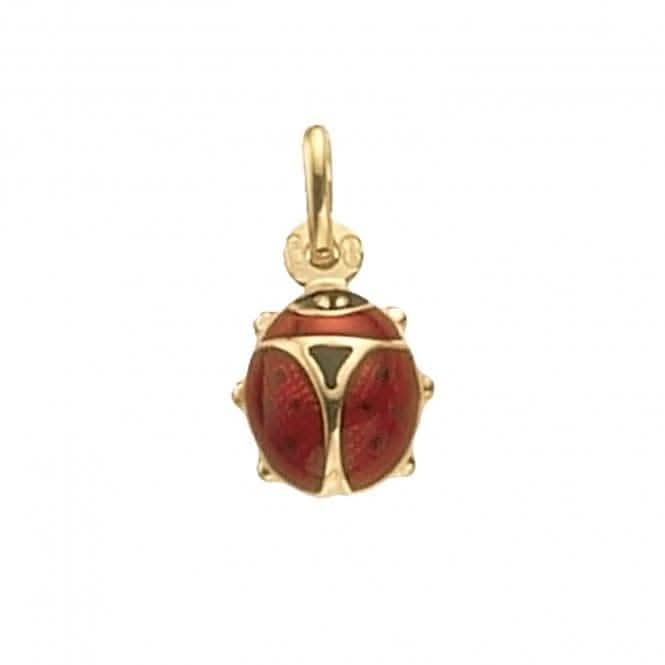 9ct Yellow Gold Small Enamel Lady Bird Pendant PN250