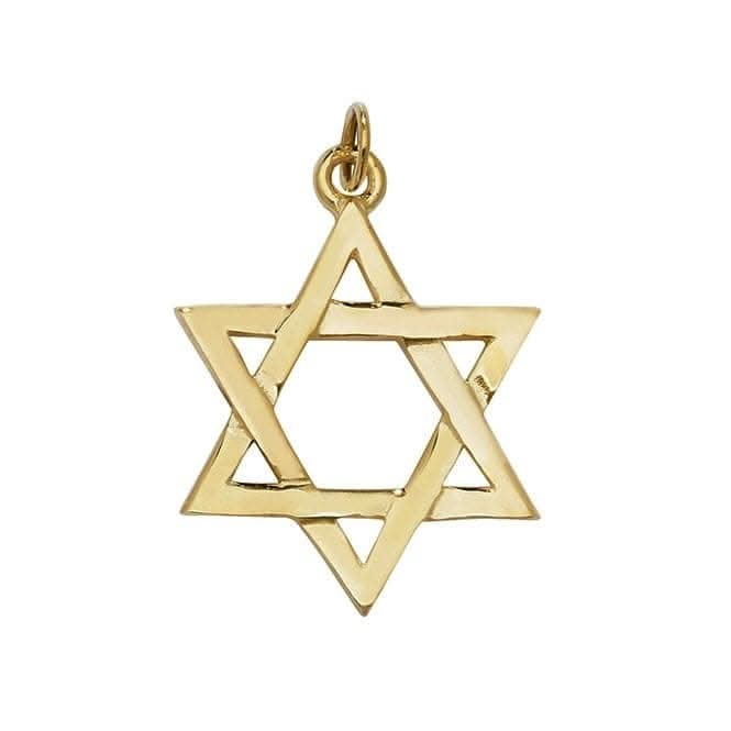 9ct Yellow Gold Star Of David Pendant PN669