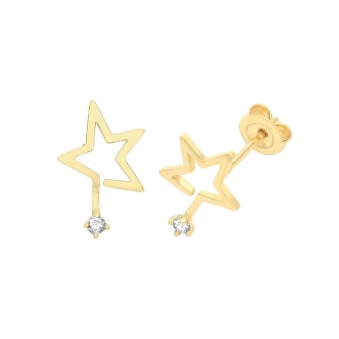 9Ct Yellow Gold Star Stud Earrings ES1695