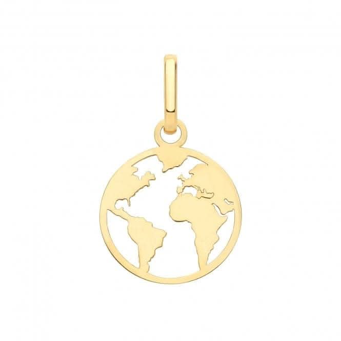 9ct Yellow Gold World Pendant PN1305