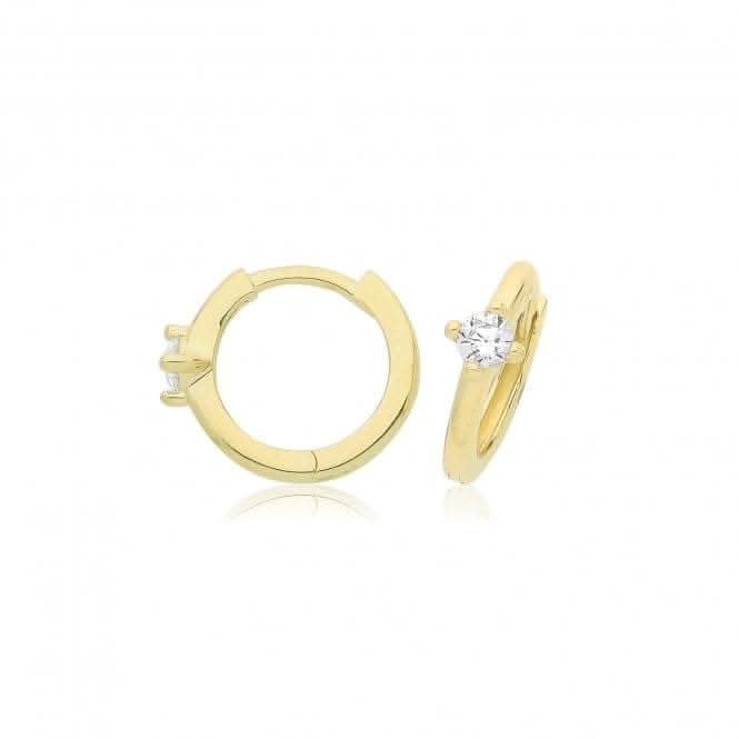 9ct Yellow Gold Zirconia Clicker Hoops ES1703