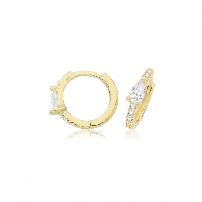 9ct Yellow Gold Zirconia Clicker Hoops ES1706
