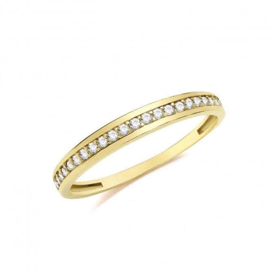 9ct Yellow Gold Zirconia Half Eternity Ring RN964