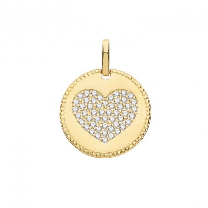 9ct Yellow Gold Zirconia Heart Charm PN1148