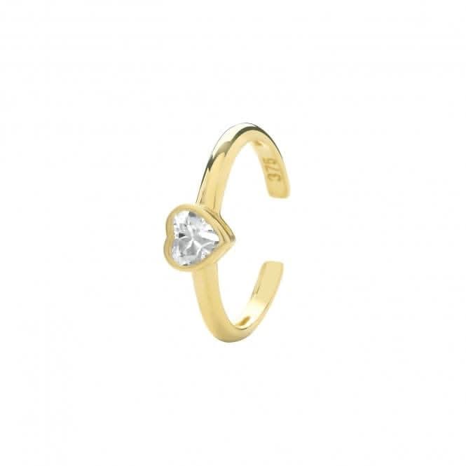 9ct Yellow Gold Zirconia Heart Ear Cartilage Cuff ES1960