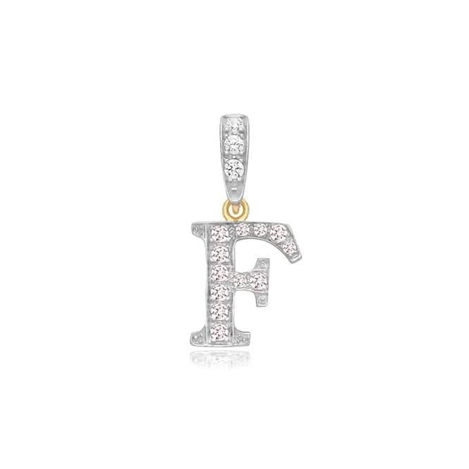 9ct Yellow Gold Zirconia Initial Pendant PN801/F