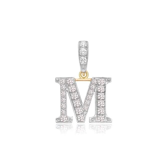 9ct Yellow Gold Zirconia Initial Pendant PN801/M