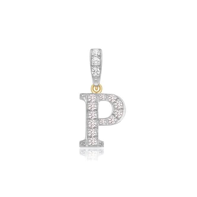 9ct Yellow Gold Zirconia Initial Pendant PN801/P