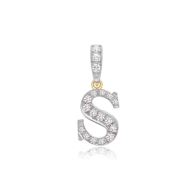 9ct Yellow Gold Zirconia Initial Pendant PN801/S