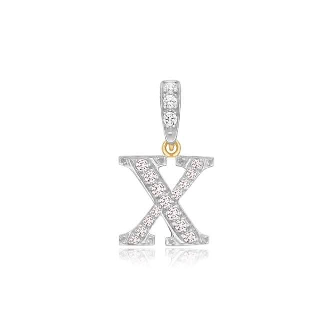 9ct Yellow Gold Zirconia Initial Pendant PN801/X