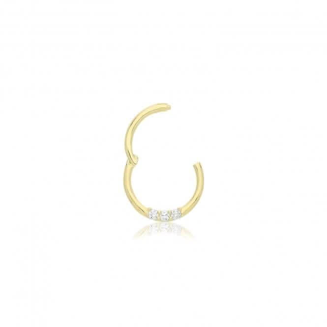 9ct Yellow Gold Zirconia Septum Piercing ES2054