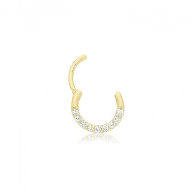 9ct Yellow Gold Zirconia Septum Piercing ES2055