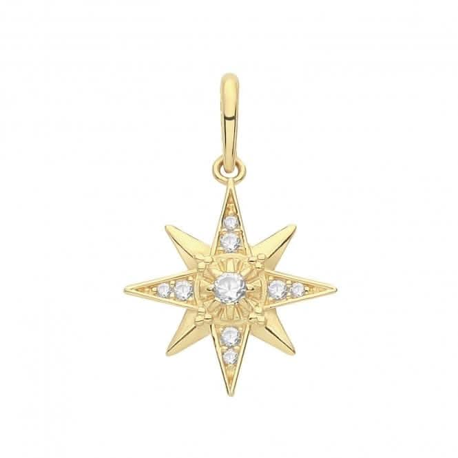 9ct Yellow Gold Zirconia Star Pendant PN1283