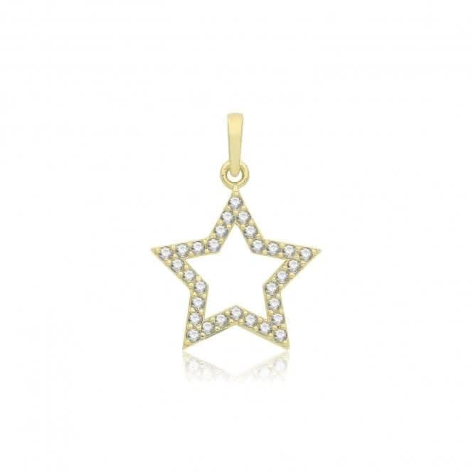 9ct Yellow Gold Zirconia Star Pendant PN1312