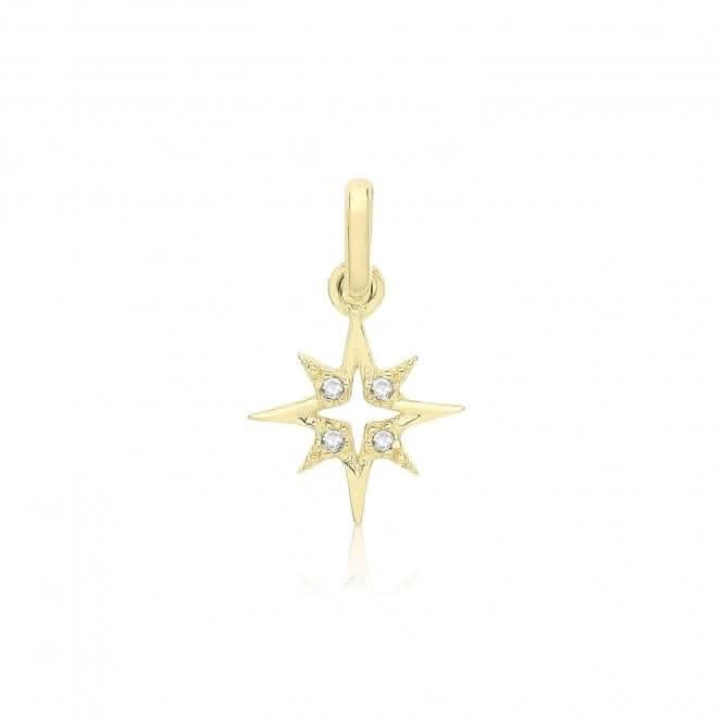 9ct Yellow Gold Zirconia Starburst Pendant PN1348