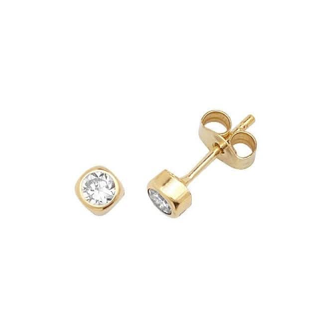 9ct Yellow Gold Zirconia Stud Earrings ES302