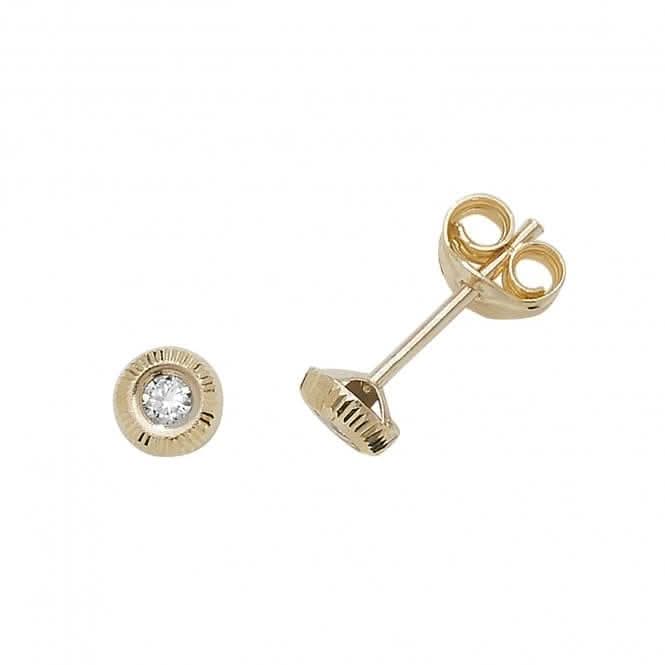 9ct Yellow Gold Zirconia Stud Earrings ES394