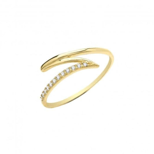 9ct Yellow Gold Zirconia Zigzag Ring RN1614