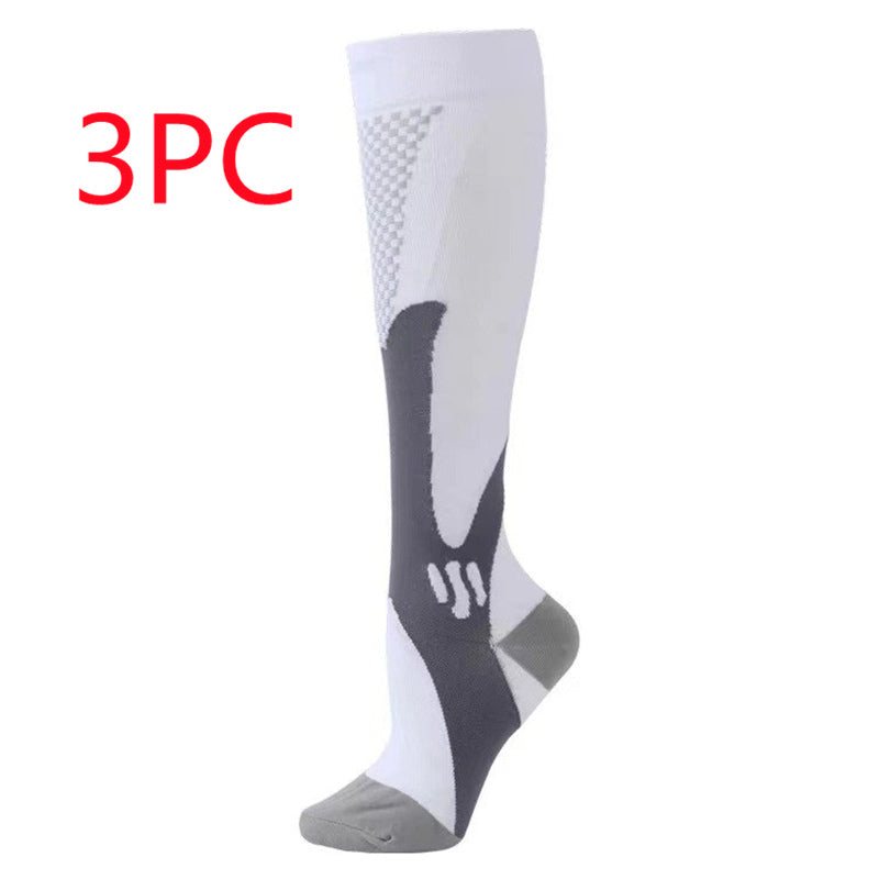 Compression Long Tube Sports Socks | Anti-Fatigue Elastic Athletic Socks for Running, Cycling & Gym | Men & Women | S–7XL
