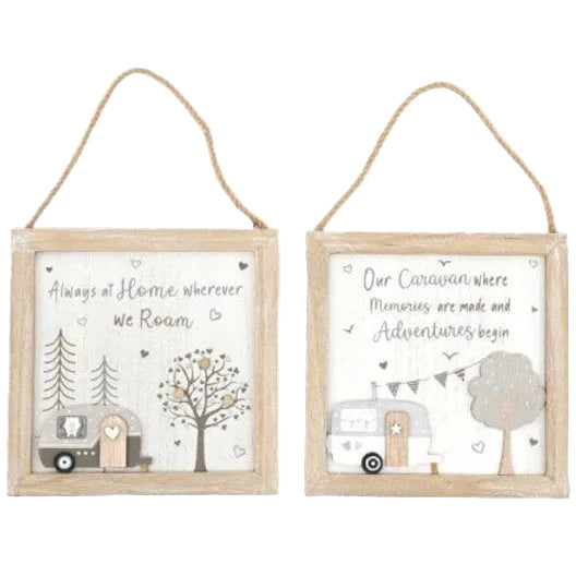Hanging Caravan Plaque 3D one supplied