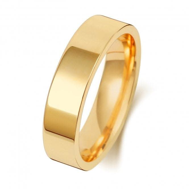 Wedding Band 9K Flat Court 5mm-1.45 Wedding Ring W125M